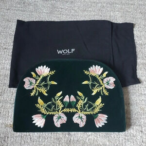 Brand new Wolf emerald green velvet jewelry organizer! Handheld mirror included!